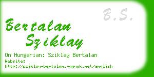 bertalan sziklay business card